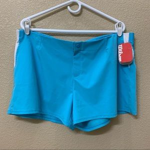 Wilson Light Blue Tennis Woven Shorts Size XL